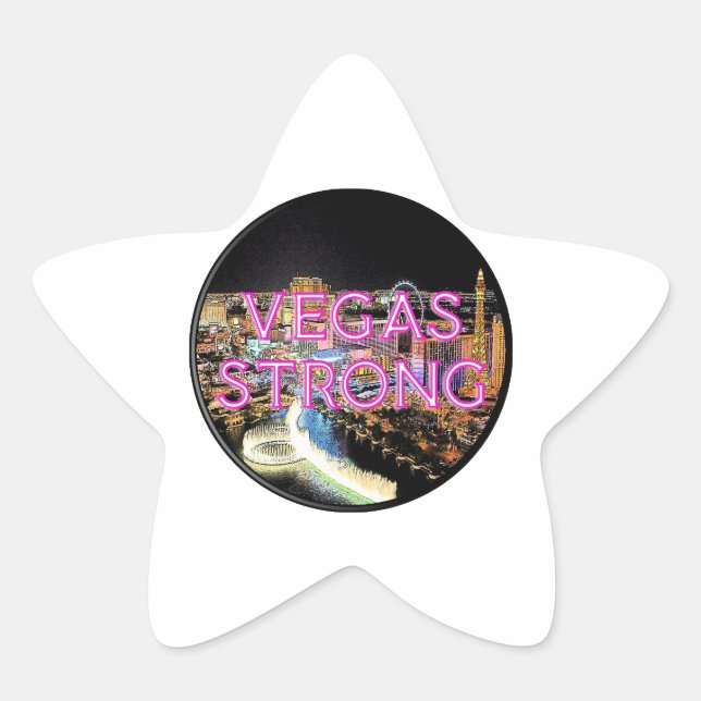 Sticker Étoile Vegas fort rose (Devant)
