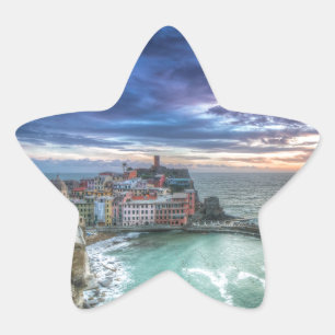 Sticker Étoile Vernazza au coucher du soleil, Italie