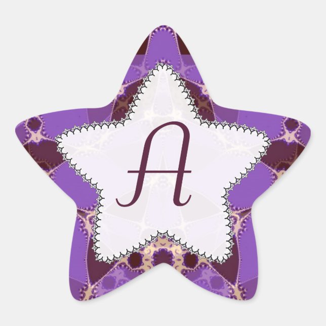 Sticker étoile violet Monogram Batik (Devant)