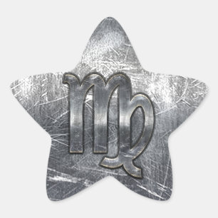 Sticker Étoile Virgo Zodiac Sign dans Grunge Distressed Style Dec