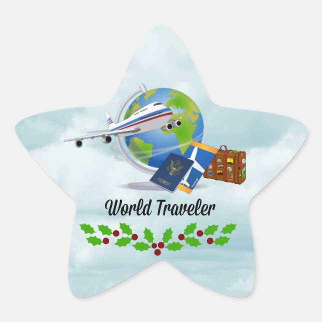Sticker Étoile Voyageurs du monde Noël (Devant)