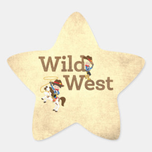 Sticker Étoile Wild West Cowboy Cowgirl's Birthday