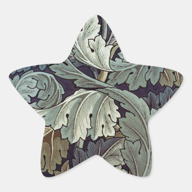 Sticker Étoile William Morris Acanthus Feuilles (Devant)