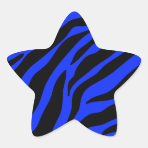 Sticker Étoile zèbre bleu