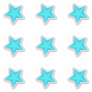 Sticker Étoiles gonflées du baby shower neuf bleus