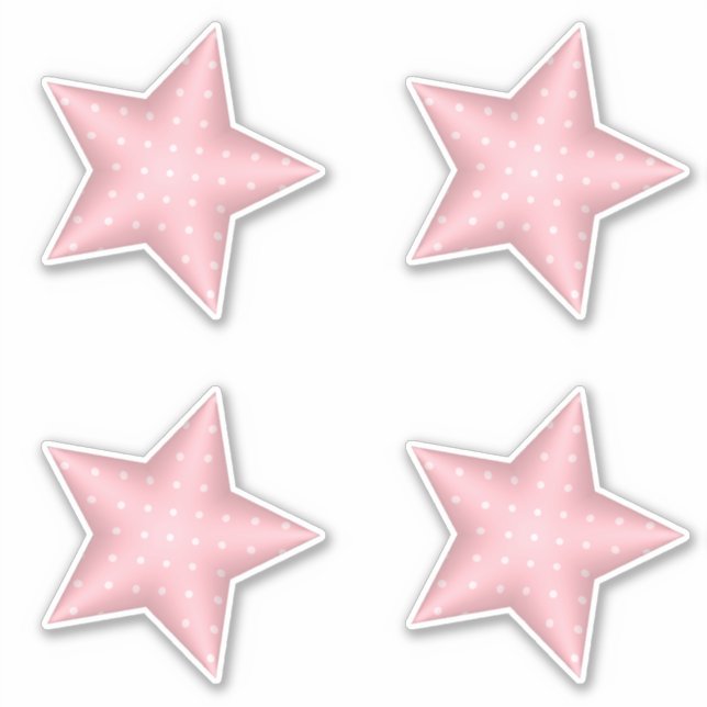 Sticker Étoiles Poffy Polka Dot Baby shower Rose (Devant)