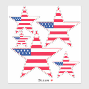 Sticker Étoiles Red White & Blue American Flag
