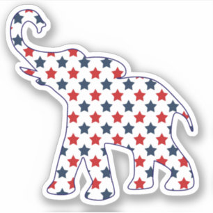 Sticker Etoiles rouges et bleues patriotiques Contour des 