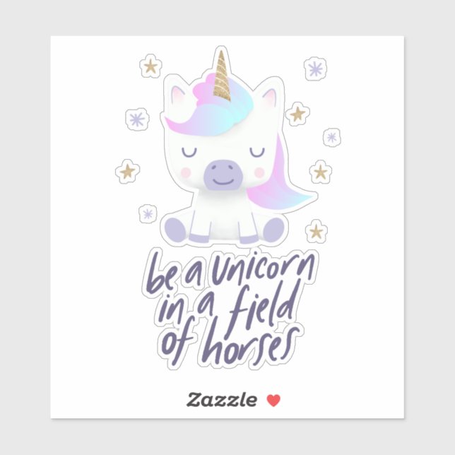 Sticker Être une licorne magique (Feuille)
