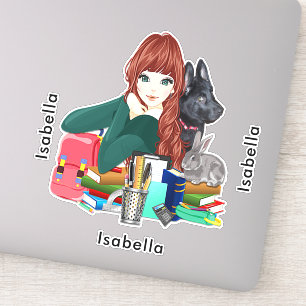 Sticker Étudiants de l'école Furry Friends Ajouter un nom,