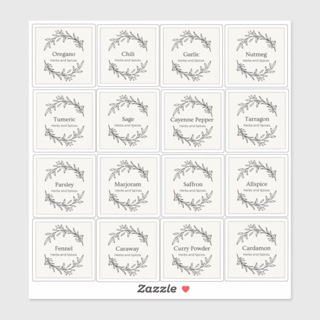 Sticker Eucalyptus Cuisine Herbes culinaires Épices Script (Feuille)