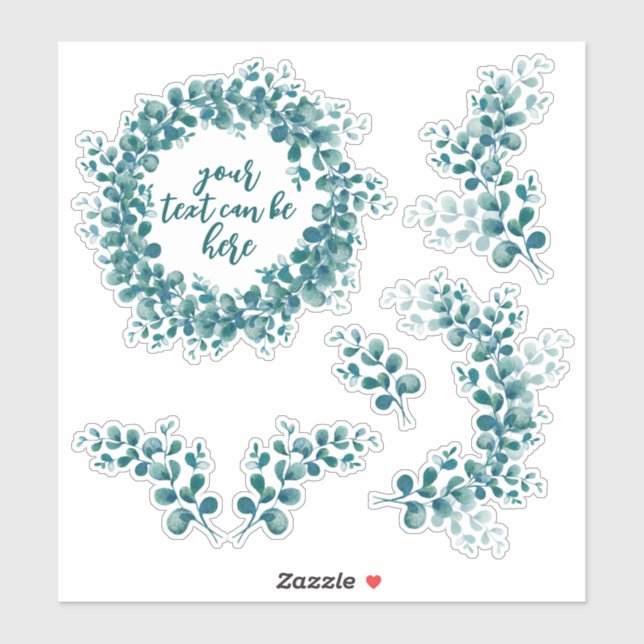Sticker Eucalyptus greens Pack de (Feuille)
