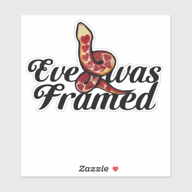 Sticker Eve Était Cadre Serpent Amour Coeurs (Feuille)