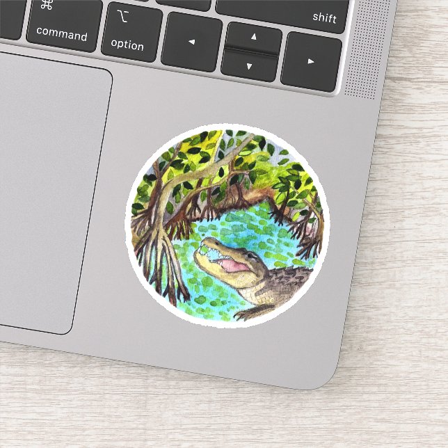 Sticker Everglades Parc National Floride Aquarelle (Détail)