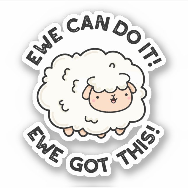 Sticker Ewe Peut Le Faire Ewe A Ce Jeu Drôle De Mouton (Devant)