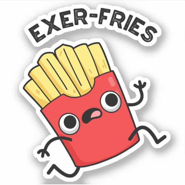 Sticker Exer-frites Funny Fries Puns (Devant)