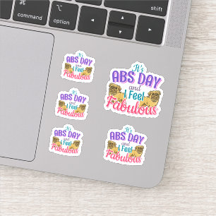 Sticker Exercice Abs Day Core - Amoureux des chiens Carlin