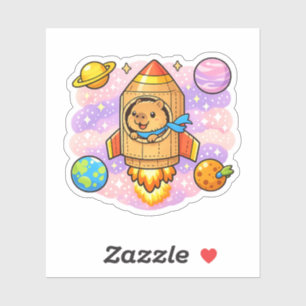 Sticker Explorateur Capybara Cosmique