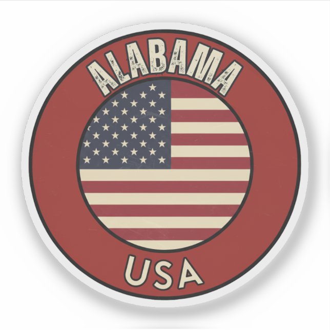 Sticker Explore Alabama - State Adventure  (Devant)