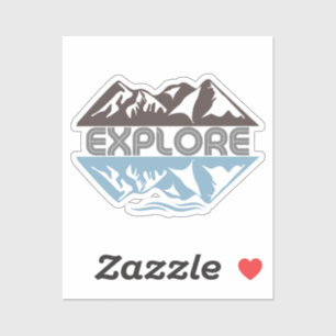 Sticker Explorez Le Miroir Des Montagnes Et De L'Eau