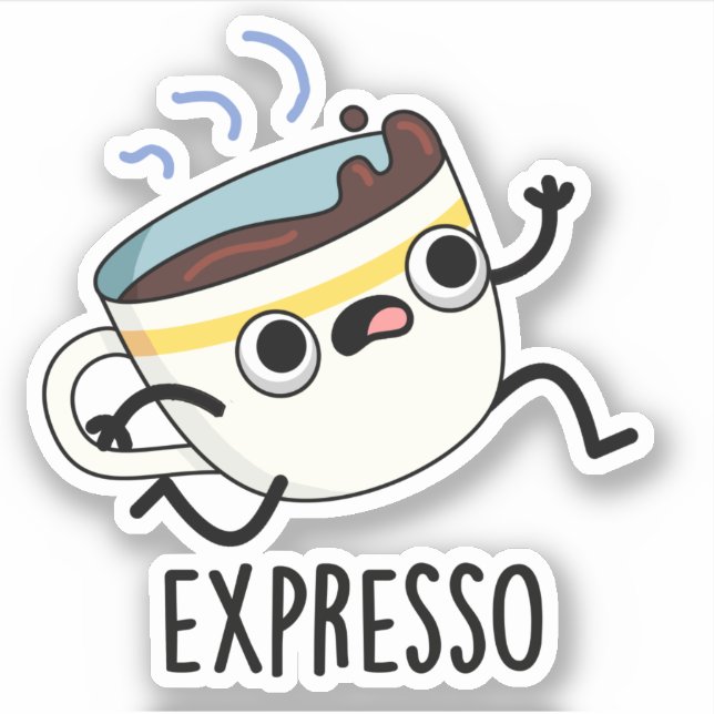 Sticker Expresso Drôle Coureur De Coffee Pun (Devant)