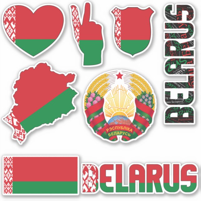 Sticker Extraordinaire Biélorussie Forme les symboles nati (Devant)