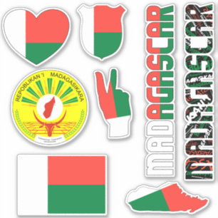 Sticker Extraordinaire Madagascar Forme les symboles natio