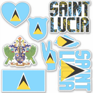 Sticker Extraordinaire Sainte-Lucie forme les symboles nat