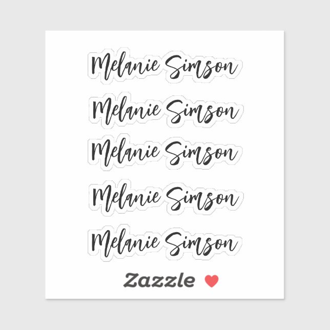 Sticker Extraordinaire script blanc nom personnalisé (Feuille)