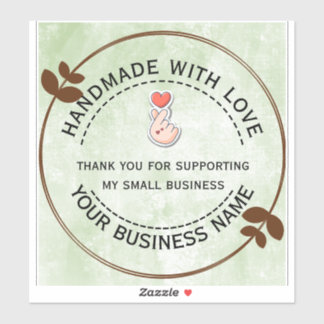Sticker fabriqué à la main avec amour | merci de soutenir