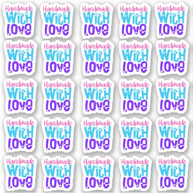 Sticker Fabriqué à la main avec l'amour (Devant)