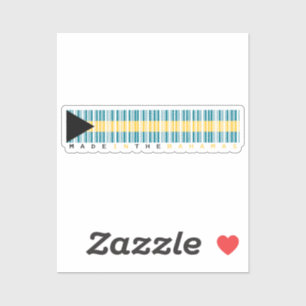 Sticker Fabriqué au drapeau de code-barres des Bahamas