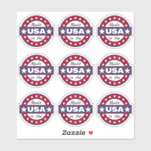 Sticker Fabriqué aux Etats-Unis Stars Rouge Blanc Bleu Edi