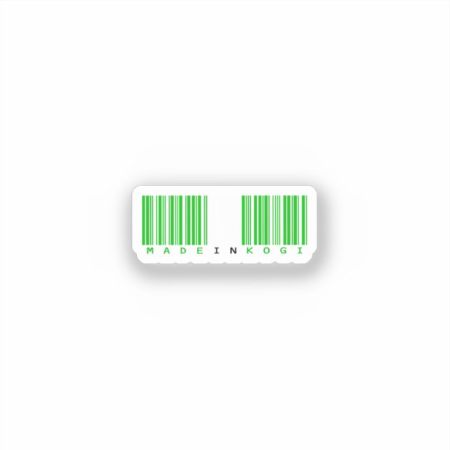 Sticker Fabriqué dans le drapeau à code-barres de l'État d (Recto)