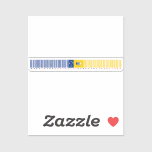 Sticker Fabriqué dans le drapeau de code-barres du Territo