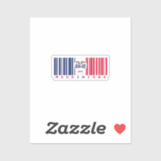 Sticker Fabriqué en Iowa Code barre - State Pride