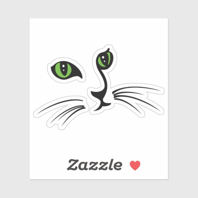 Sticker Face de chat mignonne (Feuille)