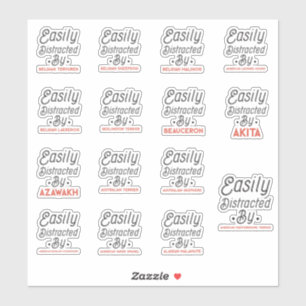 Sticker Facile à distraire par les chiens, Pack de