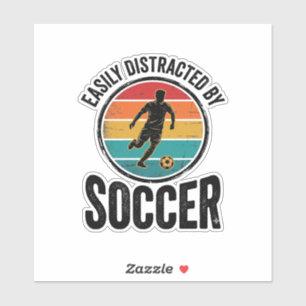 Sticker Facilement Distrait Par Le Football Design De T-Sh