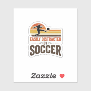 Sticker Facilement Distrait Par Le Football Design De T-Sh