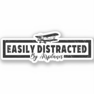 Sticker Facilement Distrait Par Les Avions, Drôle Pilote D