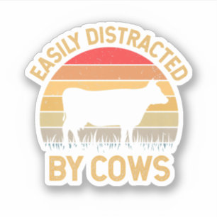 Sticker Facilement Distrait Par Les Vaches Fabriquant Un V