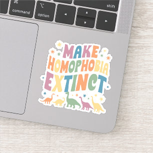 Sticker Faire de l'homophobie un dinosaure éteint Fierté L