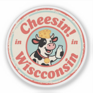 Sticker Faire la tronche dans le Wisconsin _ Rétro illustr