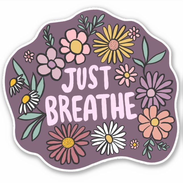 Sticker FAIRE VITE BRISER Floral mignon Purple Daisy Main  (Devant)