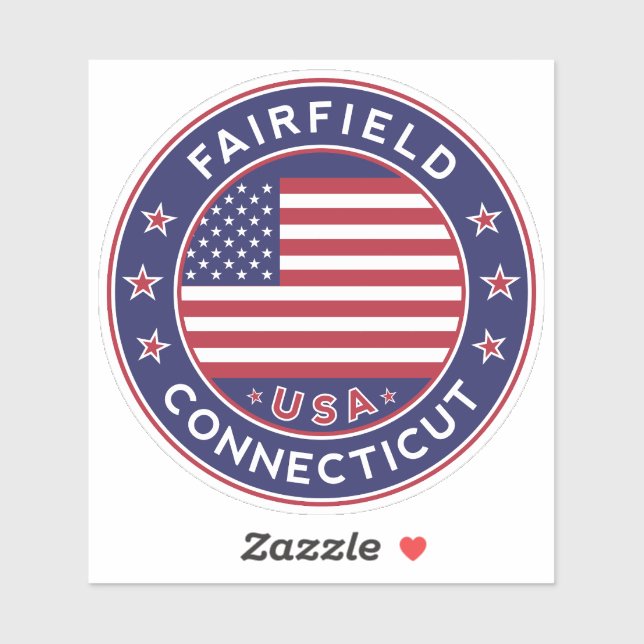 Sticker Fairfield Connecticut, Fairfield (Feuille)