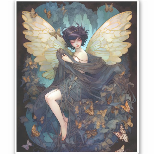 Sticker Fairy Girl'Imaginaire Art (Devant)