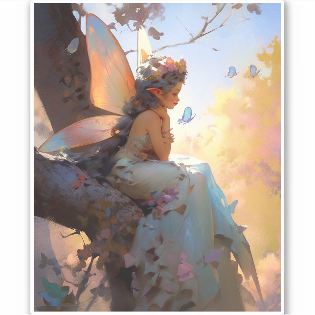Sticker Fairy Girl'Imaginaire Art (Devant)