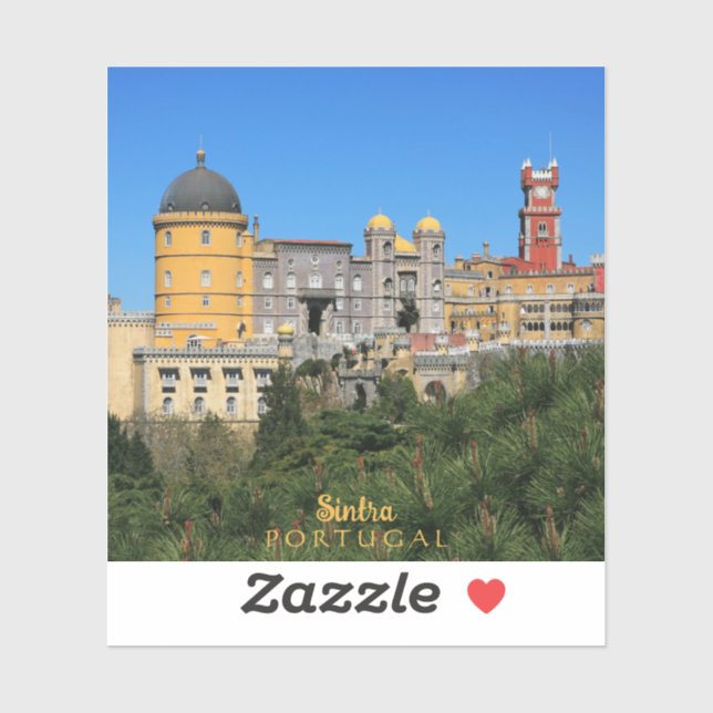 Sticker Fairytale Sintra Palace photo, Portugal (Feuille)