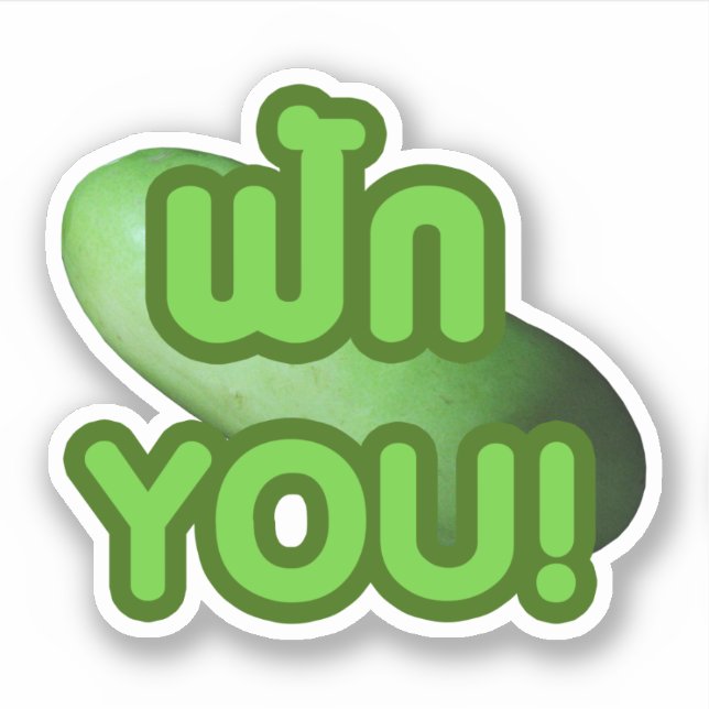 Sticker FAK YOU ! ... Courge verte (Melon d'hiver) (Devant)